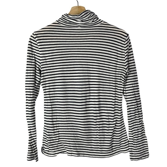 J. Crew Black & White Stripe Tissue Turtleneck Long Sleeve XS - Picture 3 of 4